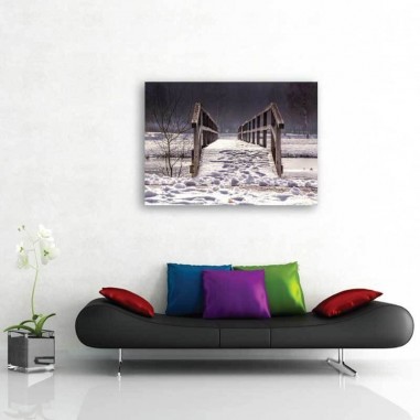 Πίνακας σε καμβά Χιονισμένη γέφυρα
