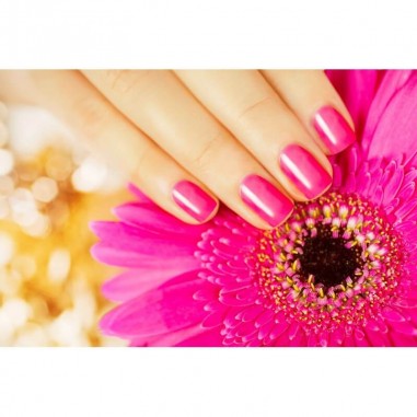 Pink nails on flower