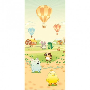 Σχέδιο με ζωάκια και αερόστατα