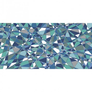 Ταπετσαρία τοίχου Abstract blue and bluegreen triangles