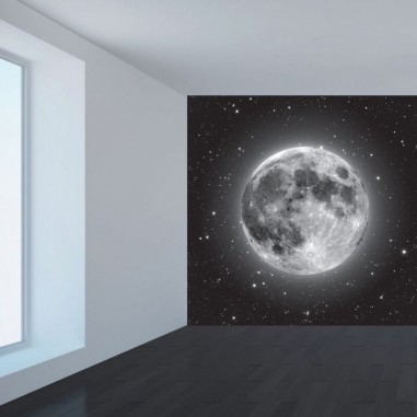 Ταπετσαρία τοίχου Ασπρόμαυρη σελήνη