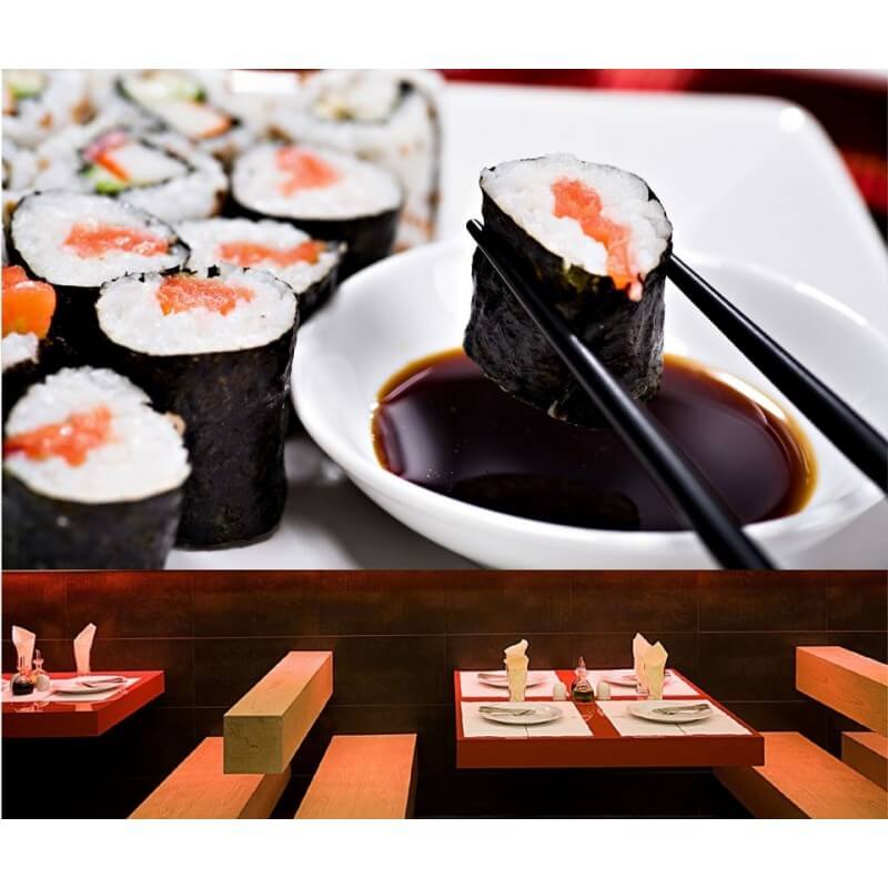 Ταπετσαρία τοίχου για εστιατόριο με Sushi Rolls