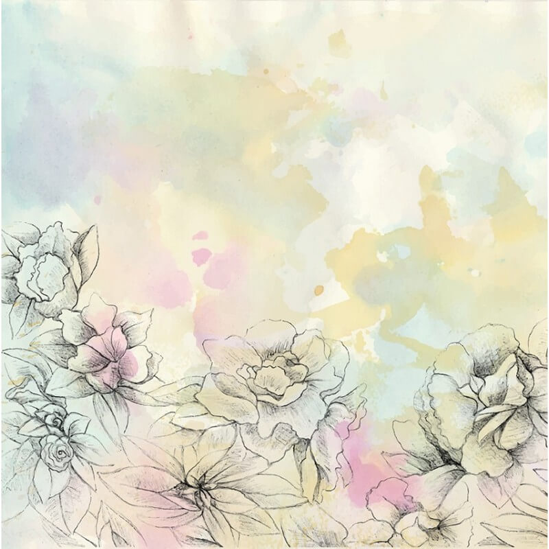 Ταπετσαρία τοίχου Λουλούδια με χρώματα