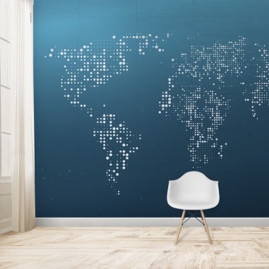 Ταπετσαρία τοίχου Παγκόσμιος Χάρτης Μοντέρνος 2