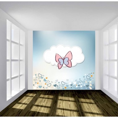 Ταπετσαρία τοίχου Σχέδιο με πεταλούδα