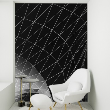 Ταπετσαρία τοίχου 3D μαυρα τριγωνα 