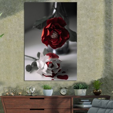 Πίνακας σε καμβά Red and white roses