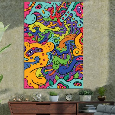 Πίνακας σε καμβά Pop art Playfull colors 1