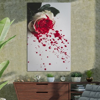 Πίνακας σε καμβά red paint on white rose