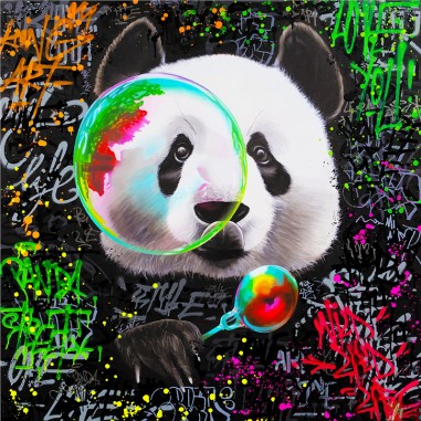 ΠΙΝΑΚΑΣ ΣΕ ΚΑΜΒΑ PANDA WITH LOLLIPOP