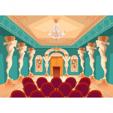 Πίνακας σε καμβά dancing hall with atlas pillars