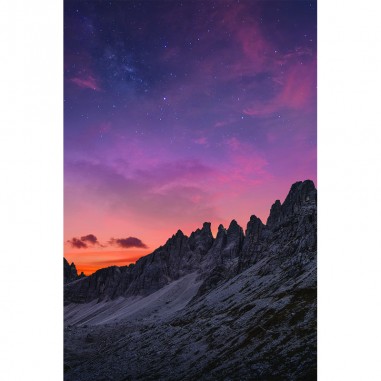 Πίνακας σε καμβά Night sky in italy mountains