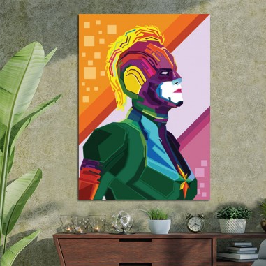 Πίνακας σε καμβά Pop Art Captain Marvel 