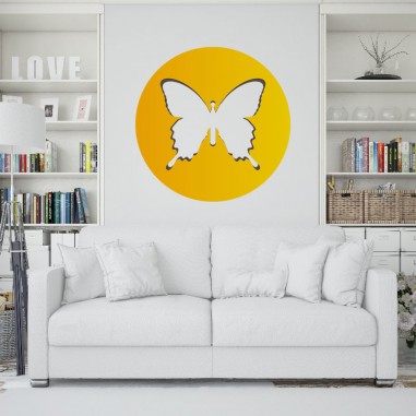 Αυτοκόλλητο τοίχου Circle with butterfly