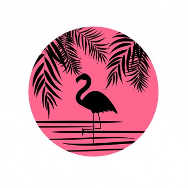 Αυτοκόλλητο τοίχου Flamingo shadow