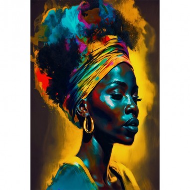 Πίνακας σε καμβα pop art african woman