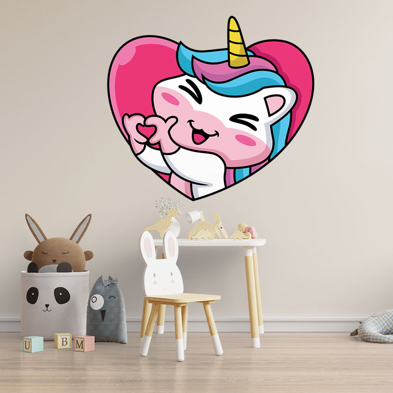  Αυτοκόλλητο τοίχου  Unicorn Heart