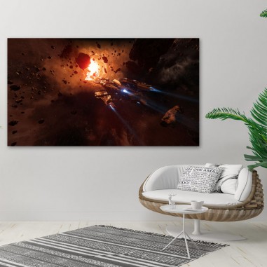 Πίνακας σε καμβά Διαστημόπλοιο Ανάμεσα σε Αστεροειδείς