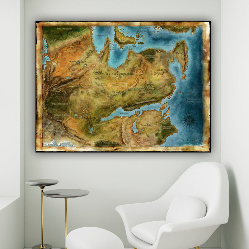 Πίνακας σε καμβά Χάρτης Dragon Age
