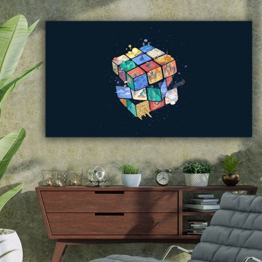 Πίνακας σε καμβά Pop Art rubiks cube 