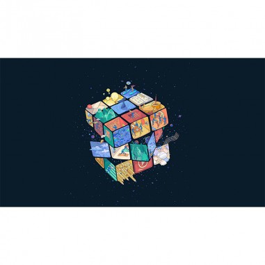 Πίνακας σε καμβά Pop Art rubiks cube 