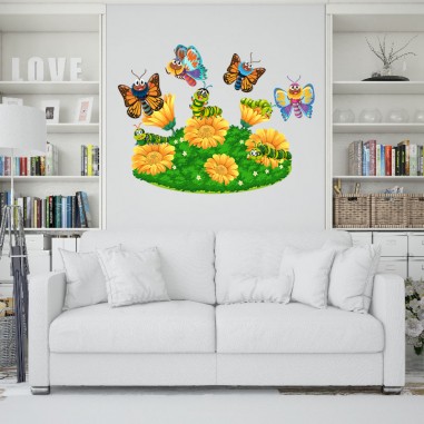 Αυτοκόλλητο τοίχου Happy butterflies