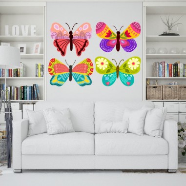 Αυτοκόλλητο τοίχου Multicolor butterflies