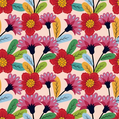 Ταπετσαρία τοίχου Exotic leaves and flowers