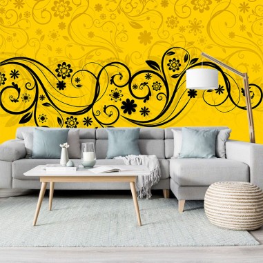 Ταπετσαρία τοίχου Yellow Floral