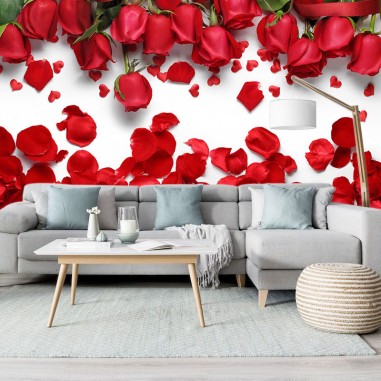 Ταπετσαρία τοίχου Roses and petals