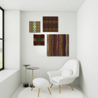 Τετράπτυχος πίνακας Αφρικάνικα μοτίβα