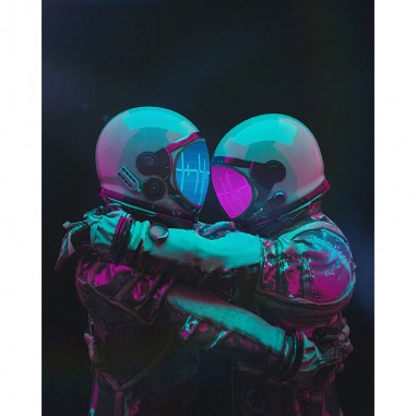 Πίνακας σε καμβά Astronauts In Embrace