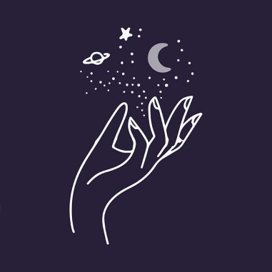 Πίνακας σε καμβά Hand with Moon and Stars