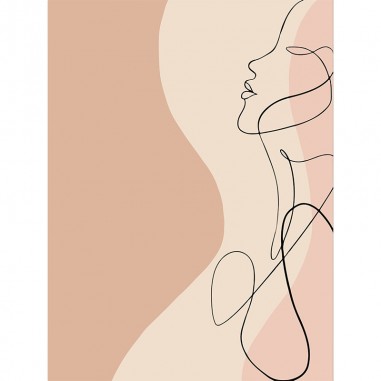 Πίνακας σε καμβά Line Art Beige Curves