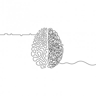 Πίνακας σε καμβά Line Art Brain