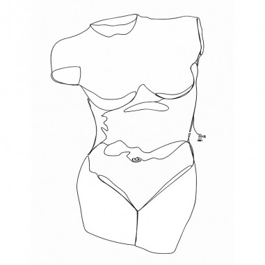 Πίνακας σε καμβά Line Art Male Torso