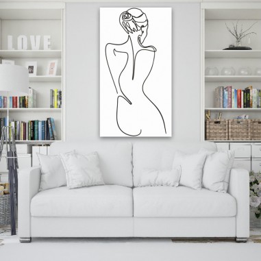 Πίνακας σε καμβά Line Art Nude Back