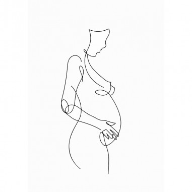 Πίνακας σε καμβά Line Art Pregnancy