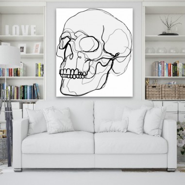 Πίνακας σε καμβά Line Art Skull