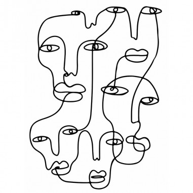 Πίνακας σε καμβά Line Art Surreal Faces