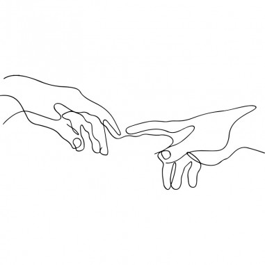 Πίνακας σε καμβά Line Art The Creation of Adam