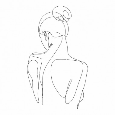 Πίνακας σε καμβά Line Art Woman Back