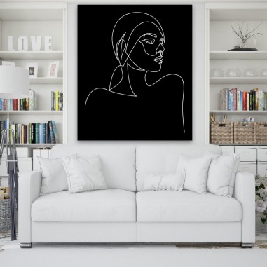 Πίνακας σε καμβά Line Art Woman in Black
