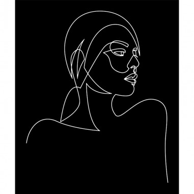 Πίνακας σε καμβά Line Art Woman in Black