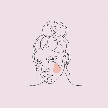 Πίνακας σε καμβά Line Art Woman in Pink