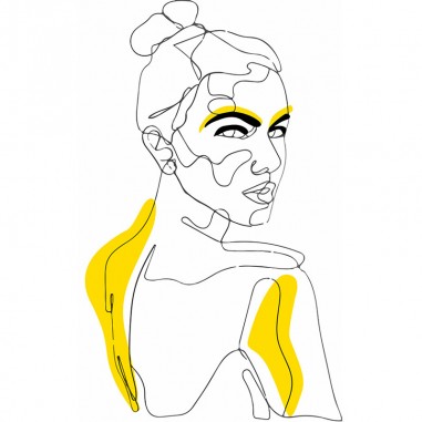 Πίνακας σε καμβά Line Art Woman in Yellow