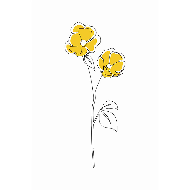 Πίνακας σε καμβά Minimal Yellow Flowers