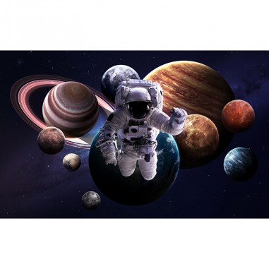 Πίνακας σε καμβά Αστροναύτης και Πλανήτες
