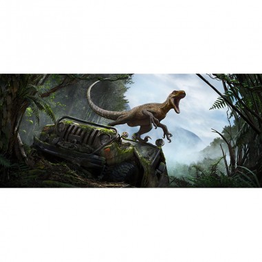 Πίνακας σε καμβά Δεινόσαυρος στο δάσος