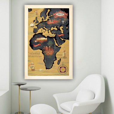Πίνακας σε καμβά Ζωγραφικός Παγκόσμιος Χάρτης